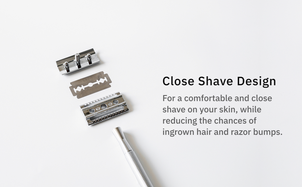 Double Edge Razor Blade Disassembled On White Surface