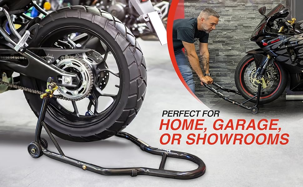 min！ Venom Motorcycle Front+Rear Spool Dual Lift Stand Combo