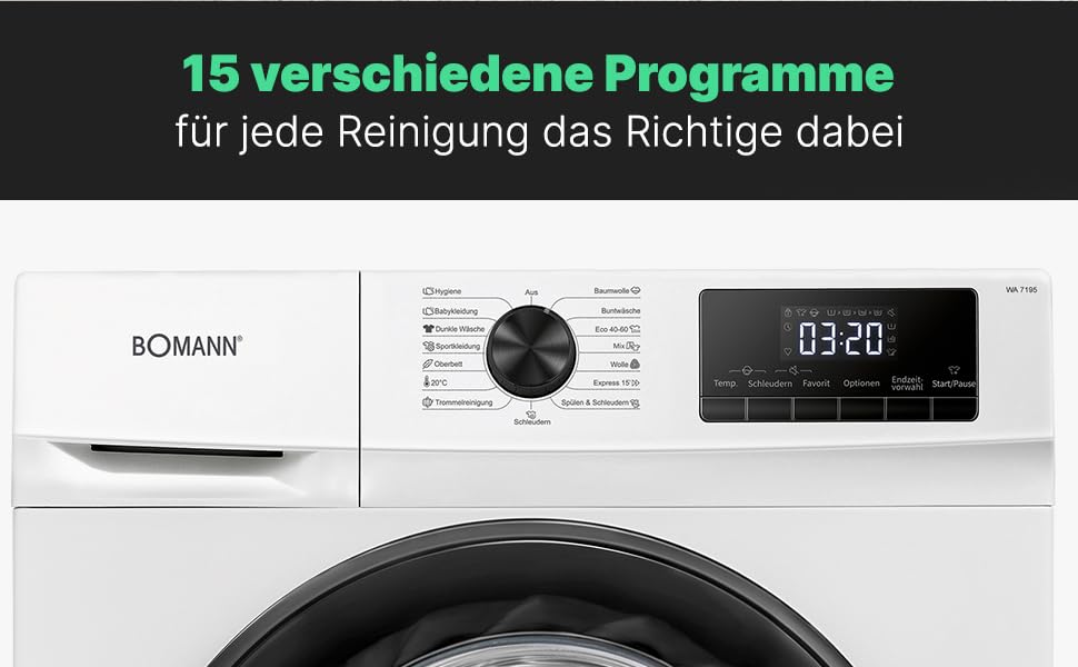 Waschmaschine 15 Programme
