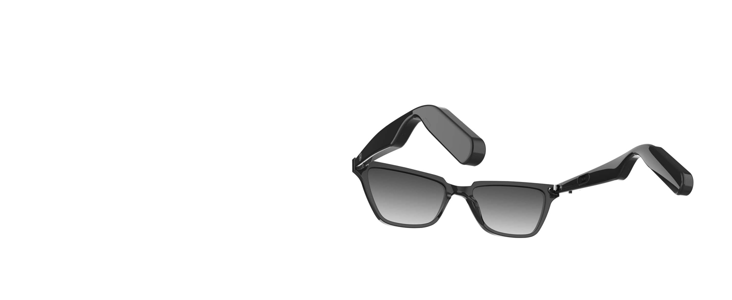 Lucyd Smart Sunglasses | Nebula Model | Open Ear | Noise Canceling Wireless Mics | Compatible with Voice Assistants | Narrow Size 20 Lucyd Lyte 2.0 Nebula Bluetooth Audio Sunglasses Women Black