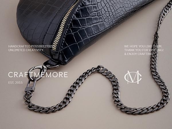 Amazon.com: CRAFTMEMORE 8 Inches Purse Chain Handle Handbag