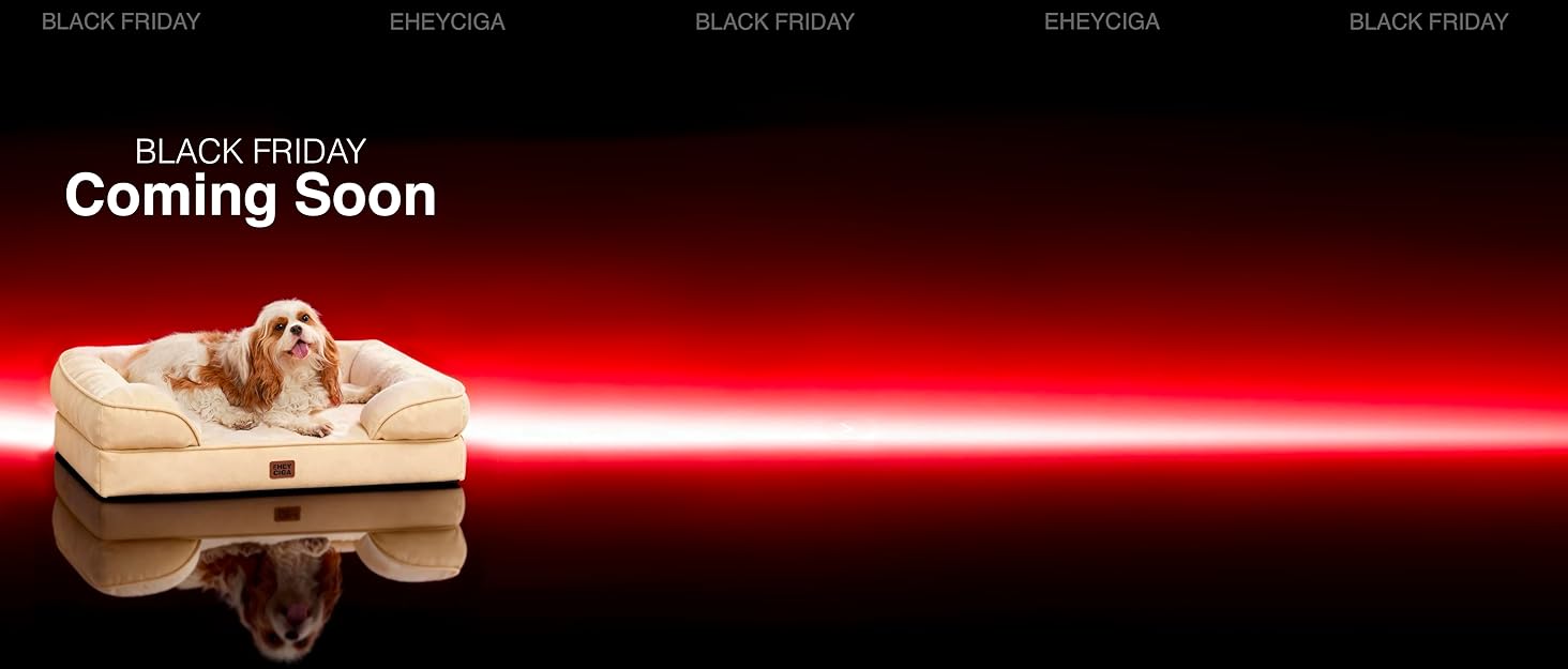 EHEYCIGA Extra Large Dog Bed, 112 x 81 x 16 cm, Washable Waterproof Dog Mattress with Memory Foam, Removable Orthopedic Dog Sofa, Grey 12 El texto dice «Próximamente». Imagen promocional del producto que muestra el mando de videojuegos sobre un fondo oscuro con un espectacular efecto de iluminación roja.