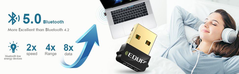 EDUP Mini USB Bluetooth 5.0 Adapter for PC