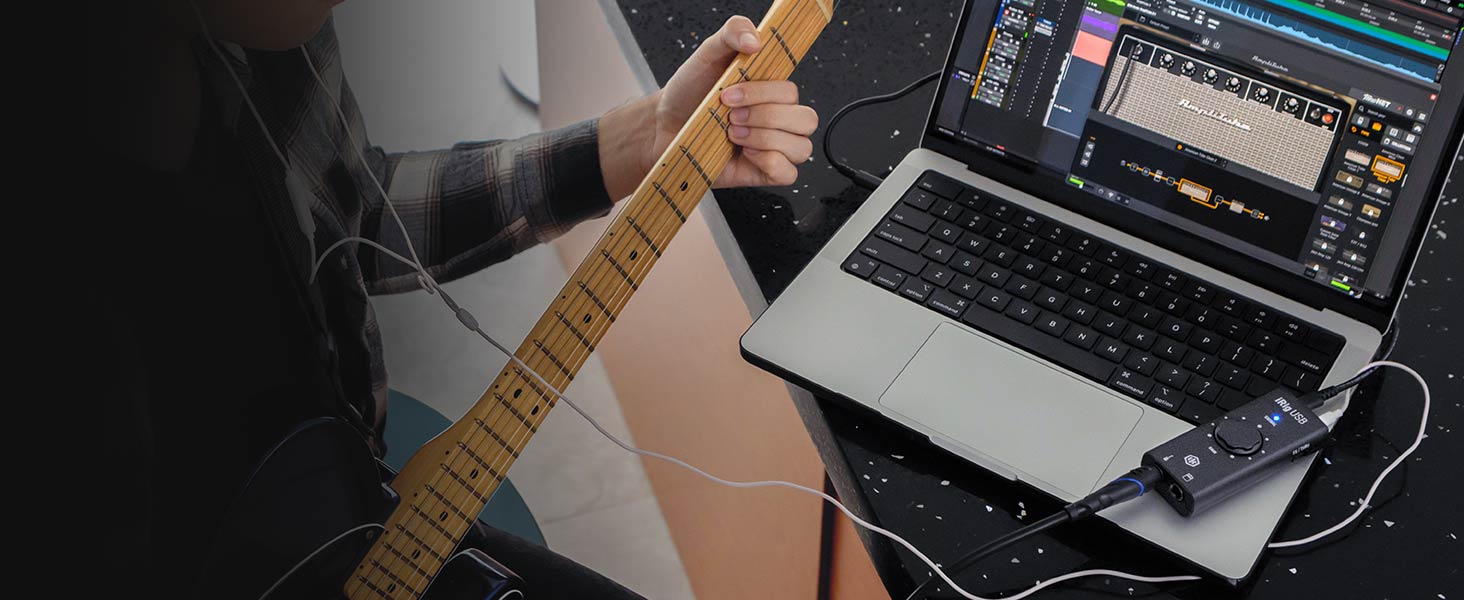 USB Guitar Audio Interface 24-bit 48 kHz Recording Equipment USB-C Cable iPad Mac PC Guitar 