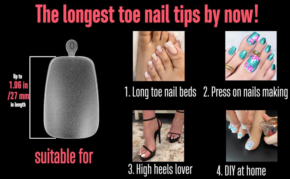 long toe nails application