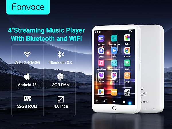 Amazon.com: Fanvace 96GB MP3 Player with Bluetooth and WiFi