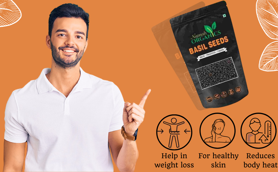 Namah Organics Basil Seeds Tukmariya Sabja Bapji Seed Helps in