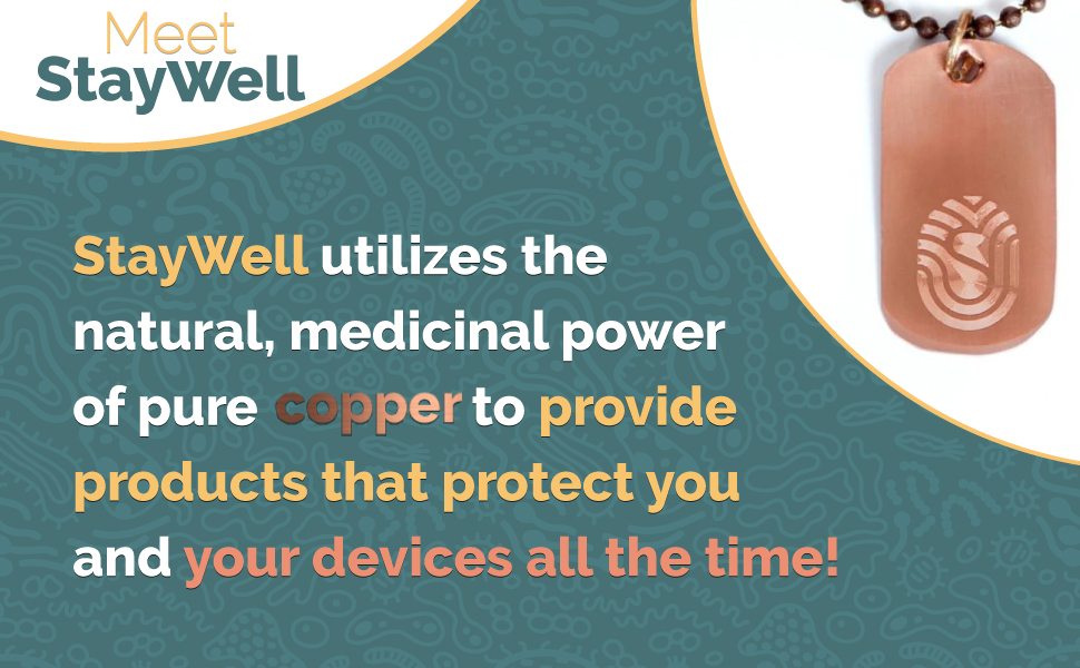 StayWell Pure Copper Hand Roller Keychain with Swivel Clip Closure