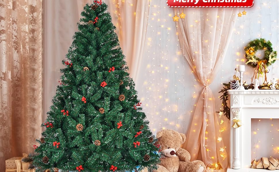 7.5 Ft Premium Christmas Tree with 1346 Branch Tips Artificial Christmas Tree, 42