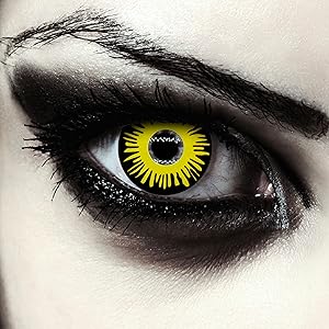 Yellow colored contacts without power carnival halloween zombie jeffrey dahmer costume cosplay
