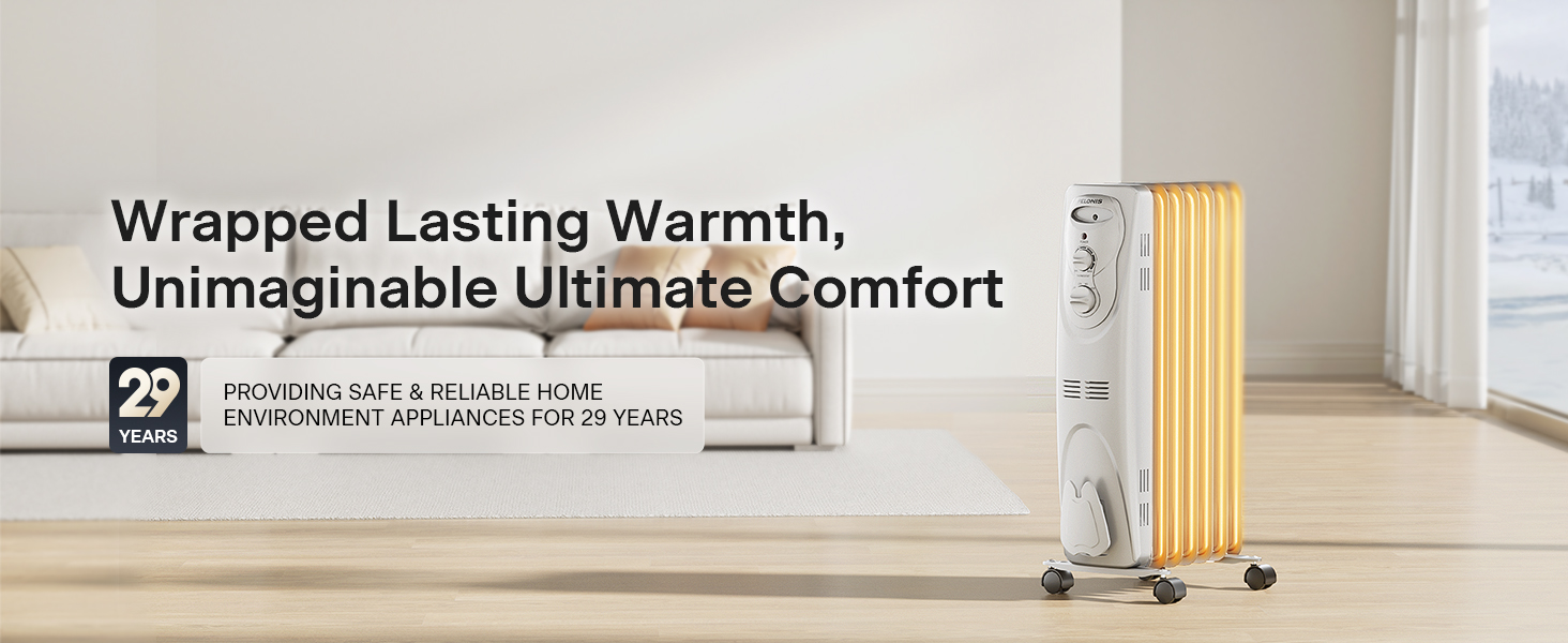 Pelonis Electric 1500w Oil Filled Radiator Heater