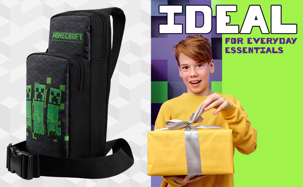 Minecraft Boys Crossbody Bag with Adjustable Strap