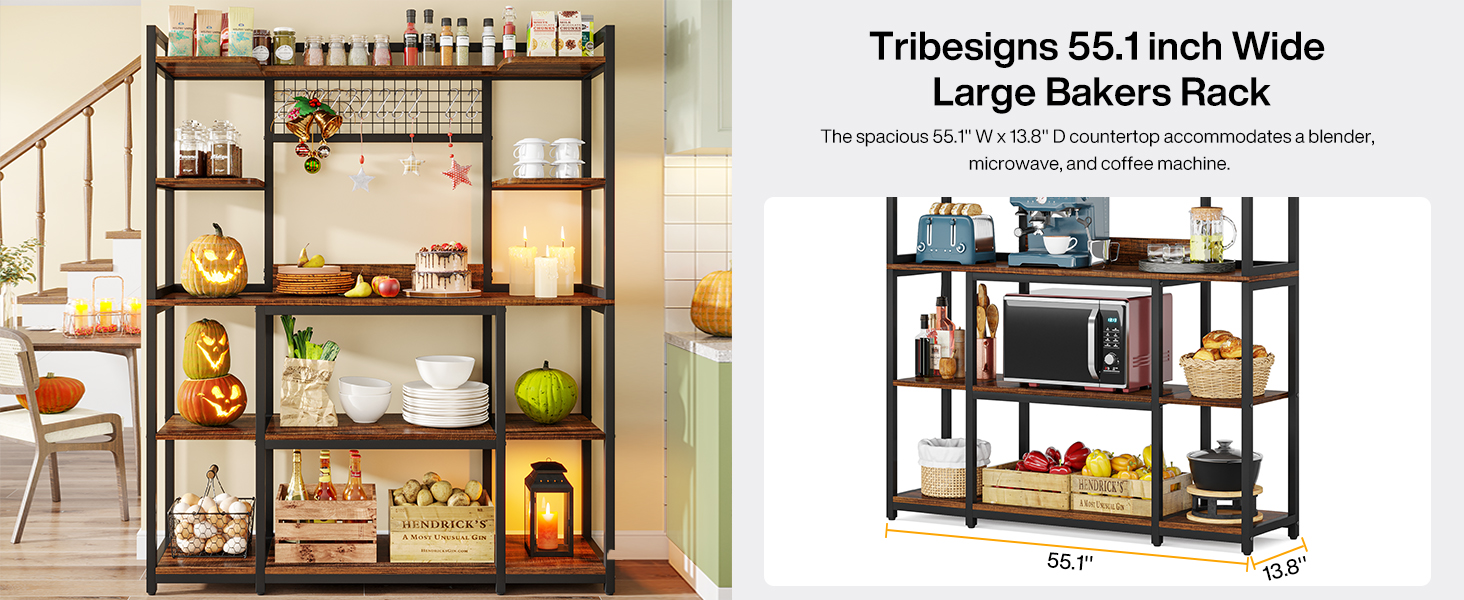 5 Tiers Microwave Stand with Storage