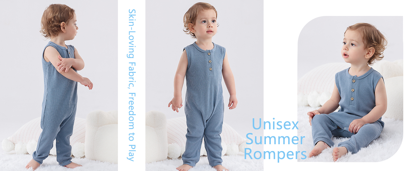 2-Pack Unisex Summer Rompers for Happy Little Explorers