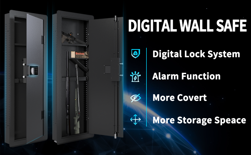 Wall Hidden Gun Safe Security Between the Studs for Home