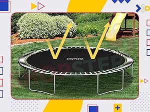 Polypropylene trampoline mat Rust-resistant v-rings Anti-slip trampoline mat Fade-resistant bounce