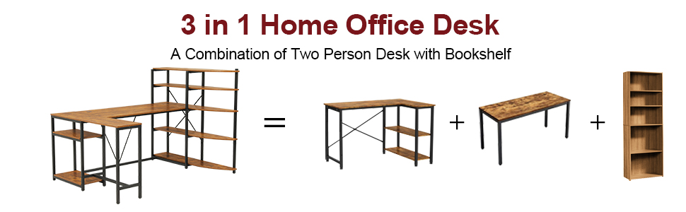 computer desk with shelves