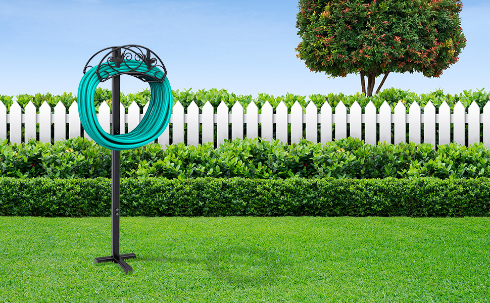 CreiYuan Garden Hose Holder, Freestanding Metal Water Hose