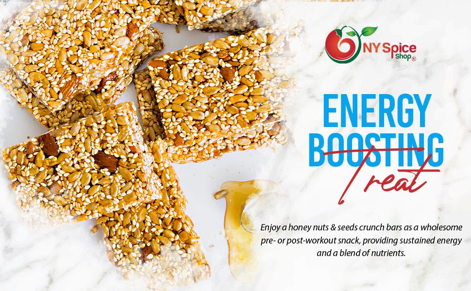 NY SPICE SHOP Honey Nut and Seed Crunch Bars 1 Pound (16