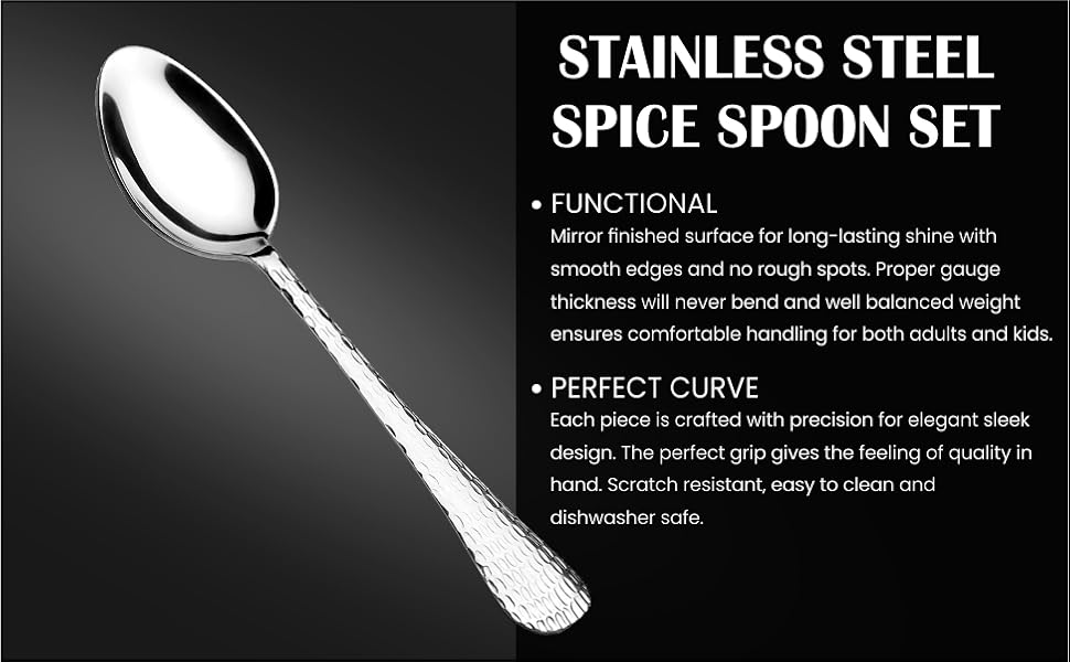 Buy AXIOM Stainless Steel Spoons Set of 12 Small Spoons. Tiny Spoons