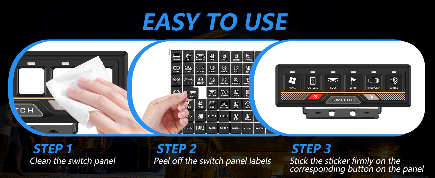 rocker switch labels