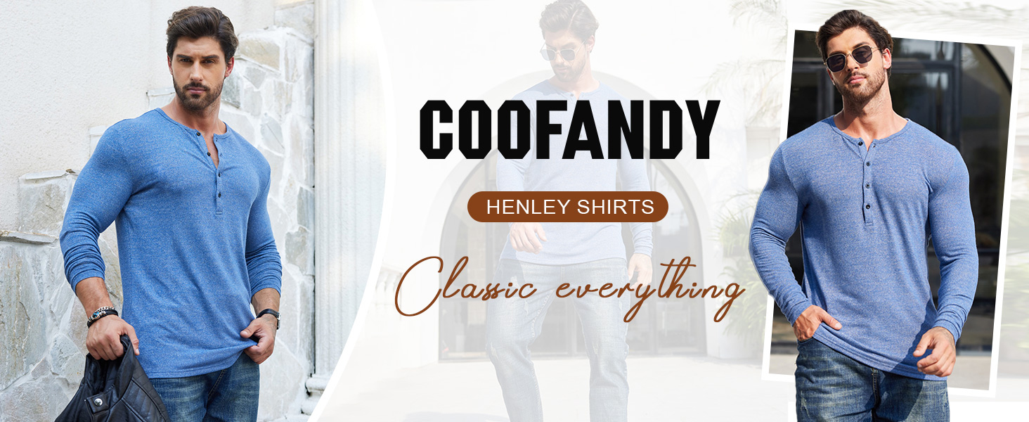 Men's 2Pack Slim Fit Henley Shirts LWX 