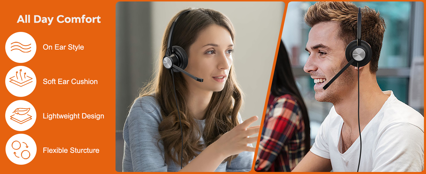 Telephone headset, landline phone headset, IP phone headset, office headset, deskphone headset