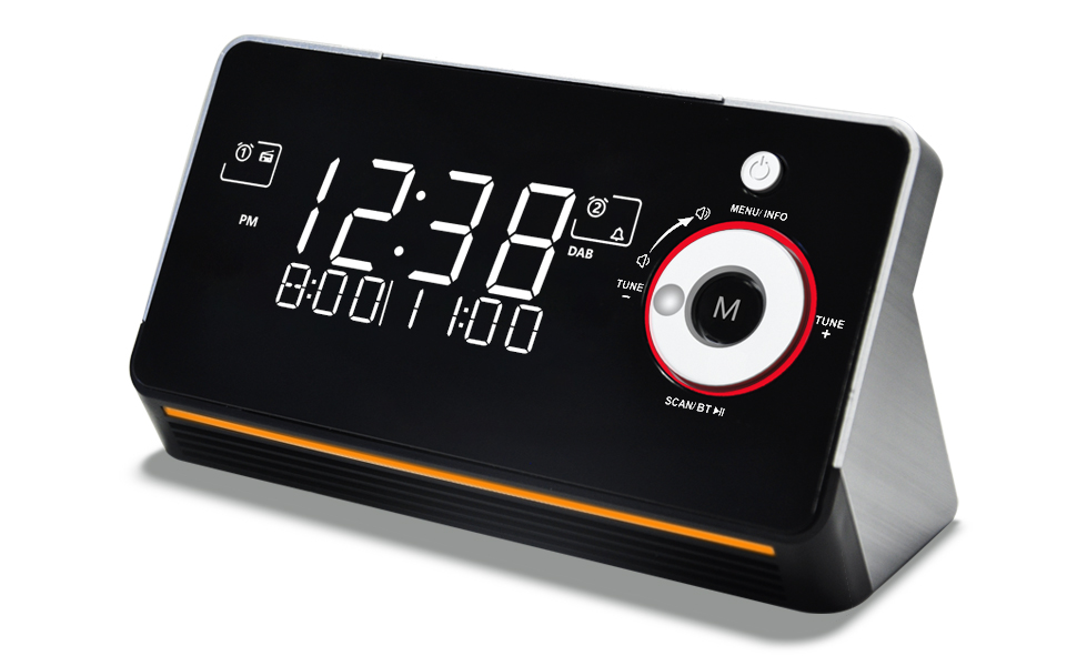 iTOMA Bedside Alarm Clock with DAB & FM Radio,Dual Alarms, Snooze