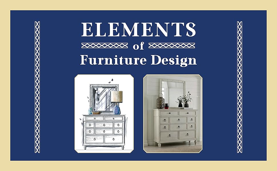 Banner image showing finished cabinet and text reading elements of furniture design