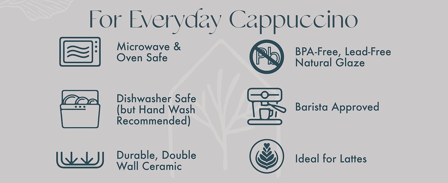 Everyday cappuccino coffee cups