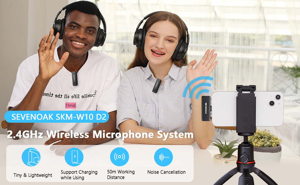 Sevenoak Wireless Lavalier Microphone for iPhone 2.4GHz Youtube