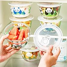 Amazon｜TDN パンダ 耐熱ガラス容器 保存容器 ぱんだ 480ml 電子