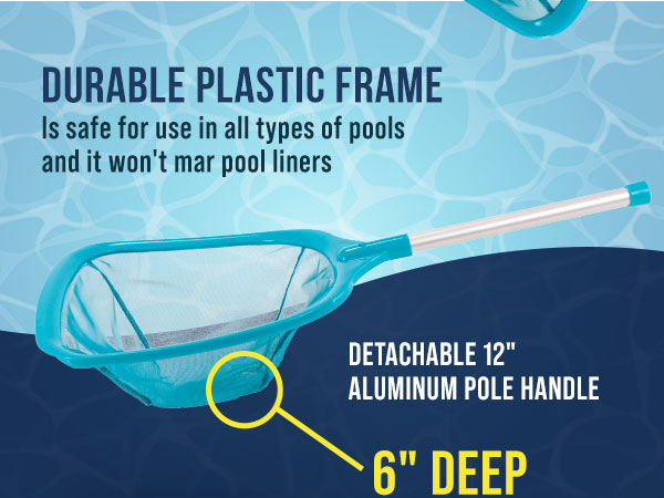 Aquatix Pro Hand Leaf Skimmer For Spa, Hot Tub & Pool With 12