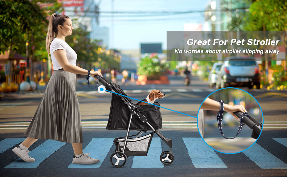 PetBonus Short Dog Leash, Safety Wrist Strap for