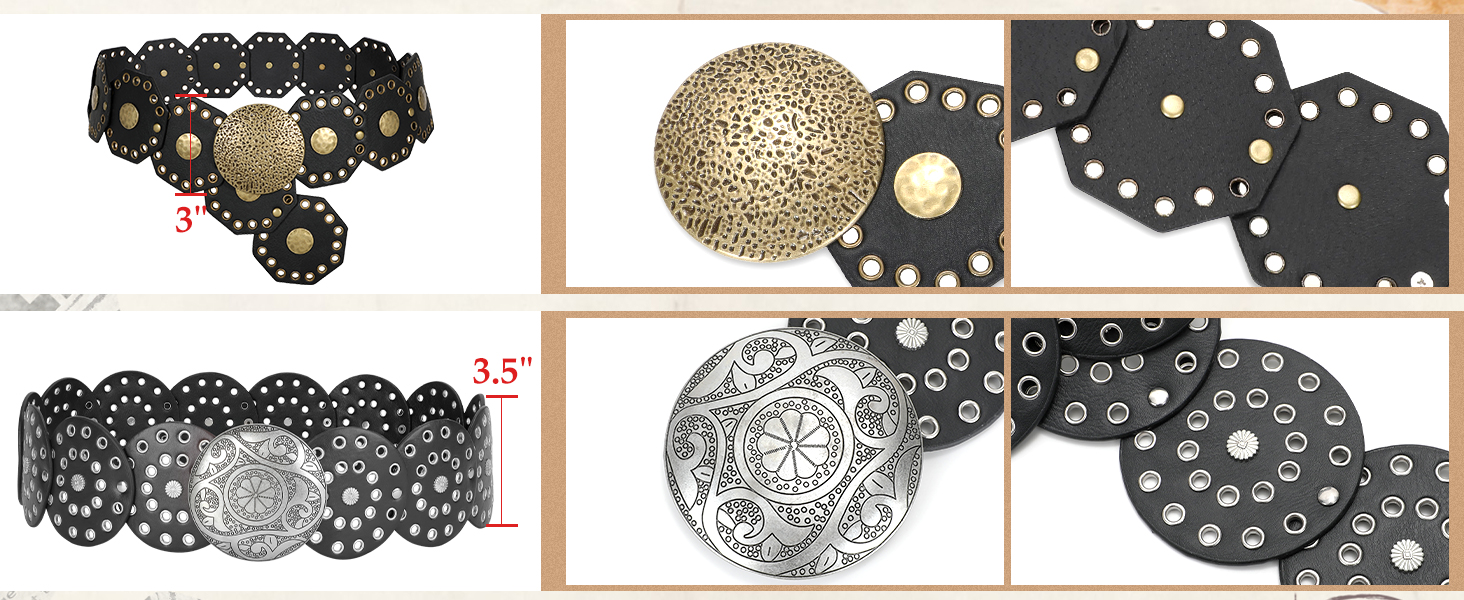 Western hollow disc belt for women