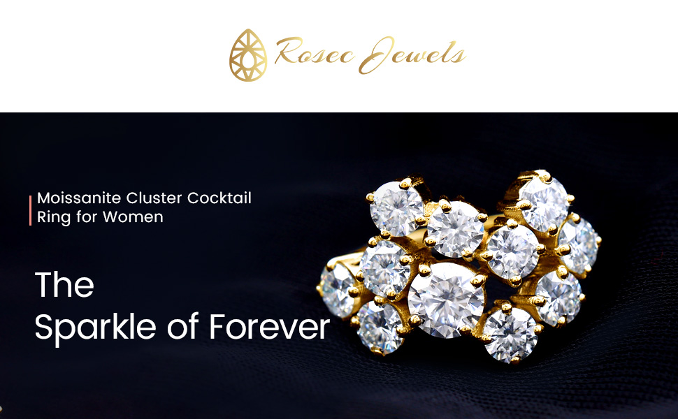 Moissanite Cluster Ring