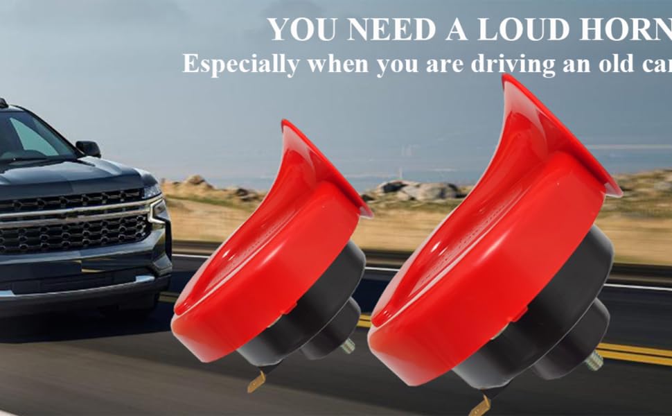 Snail Horn 300DB ,Dual Tone Car Horn 2Pcs 300DB Super Loud Train Horn