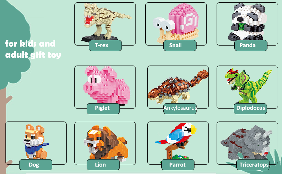 NOOLY Kids Adult Animal Micro Building Blocks Set for Home and Office Decoration KLJM-10 ((Panda eat Bamboo,239PCS) 16 2