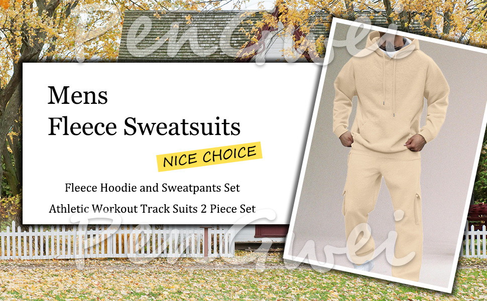 Sweatsuits for Men Fleece Hoodie and Sweatpants Set Athletic Track Suits 2 Piece Set Sweat Suit