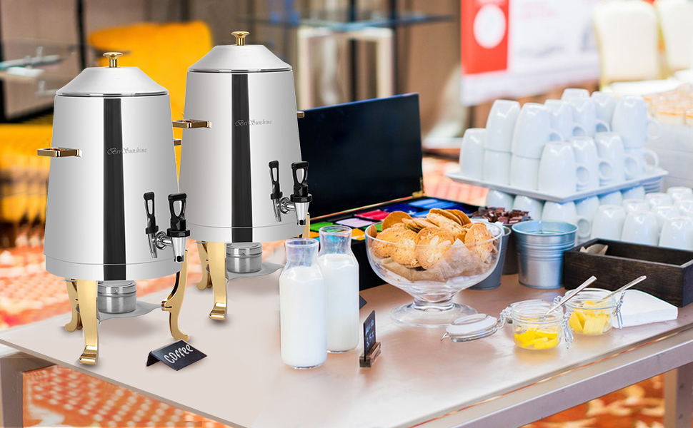 BriSunshine 13L Hot Beverage Dispenser, Stainless Steel