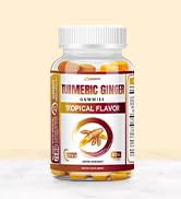 Turmeric and Ginger Gummies, Support Joint Health & Inflammatory Responses, Tropical Flavor, Vega...