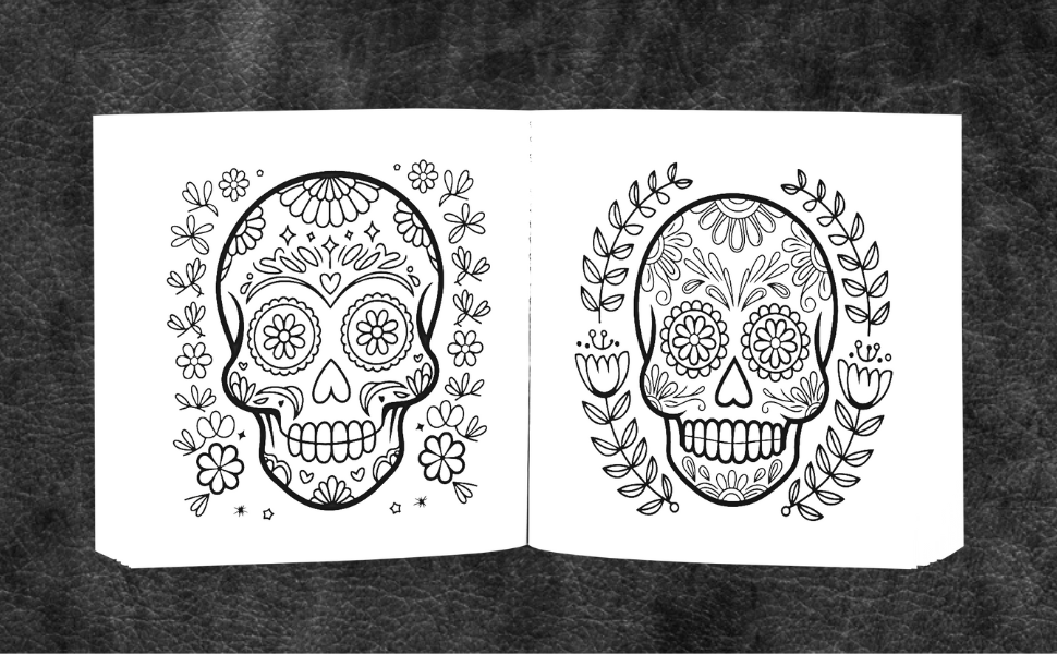 large print bold easy sugar skull coloring book