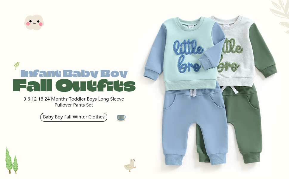 Infant Baby Boy Fall Outfits  3 6 12 18 24 Months Toddler Pants Set  Baby Boy Fall Winter Clothes
