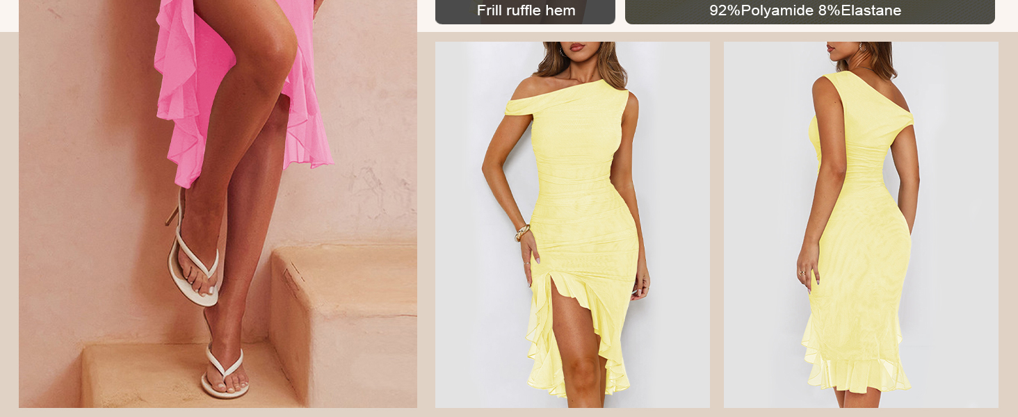 Shoulder Bodycon Midi Dress