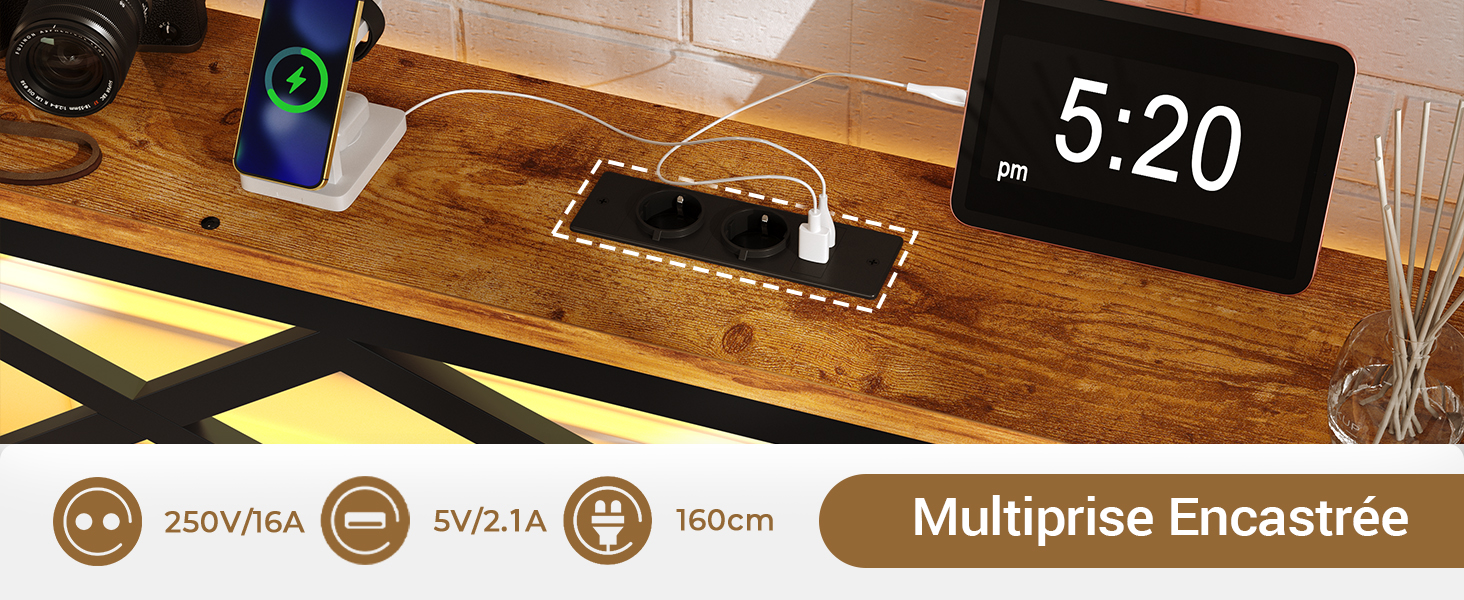 Cadre de lit avec éclairage LED