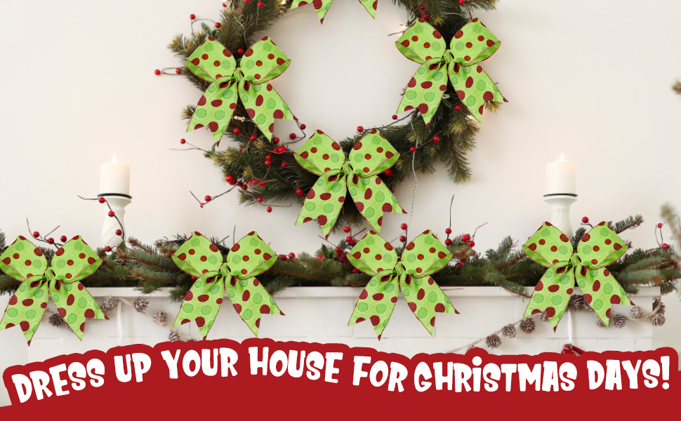 2 Rolls Red Green Christmas Ribbons Polka Dot 2.5 Inch x 6