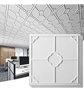 Art3d 12-Pack Lightweight Drop Ceiling Tiles for Suspended Grid, 2x2 ft Ceiling Panels in White, ...