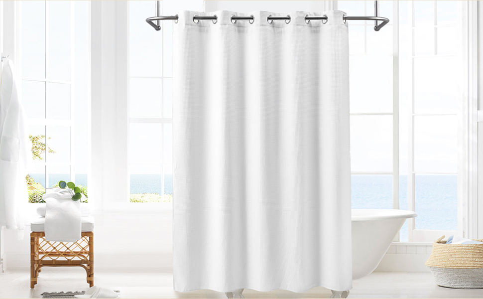hookless fabric bathroom shower curtain no hook