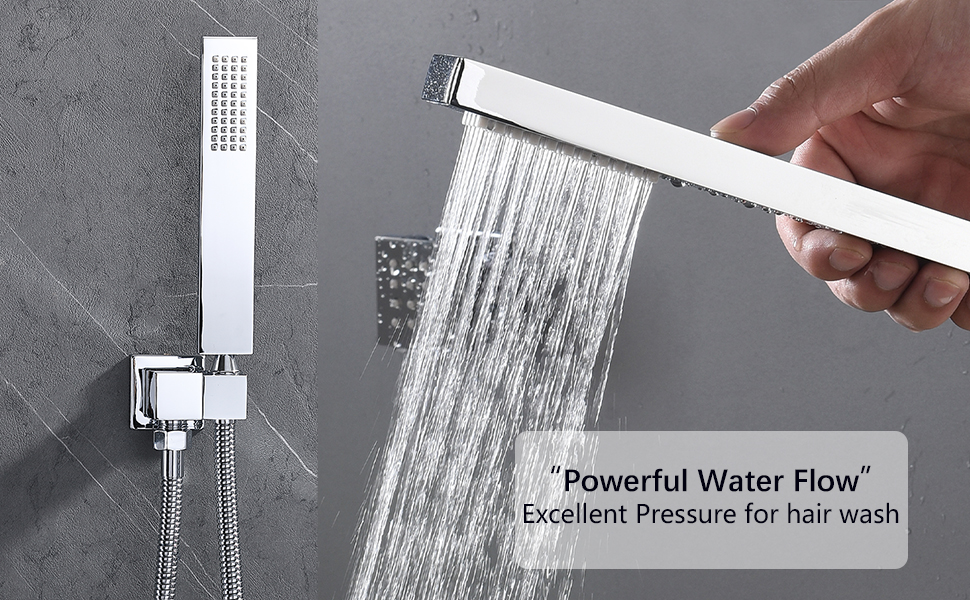 バス・洗面所用品 30 pieces of Shower Heads & Hoses ENGA Square Solid Brass Hand Held Wand Shower Head with Wall