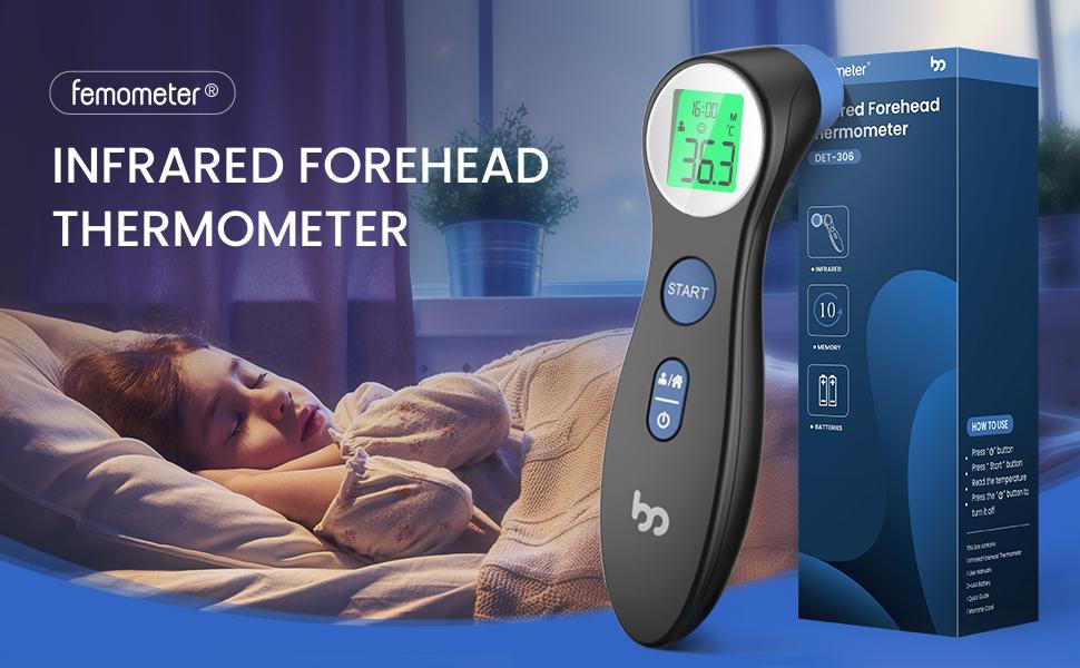 Femometer Forehead Thermometer for Adults and Kids, NoTouch Digital